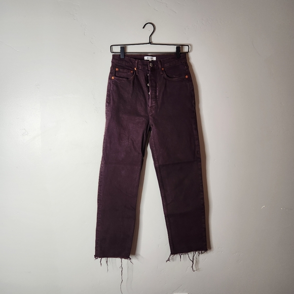 Re/Done 90's High Rise Loose Wine Dipped Size 26 - Picture 3 of 9